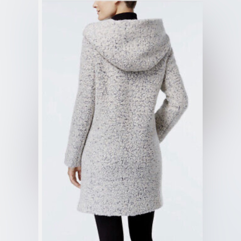 Cole Haan Women’s Signature Asymmetrical Walker Coat Marled Grey Coat - Picture 2 of 6